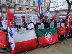 Demonstration for 34 at the High Commission of India in London