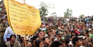 Gold mine protest in Mandalay Division. Photo © The Irrawaddy