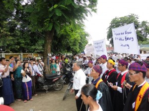 Protest in Myitkyina, Kachin State, for the release of a Kachin refugee