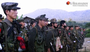 KIA troops stand at attention during a military drill at a base in Kachin State. Photo © The Irrawaddy