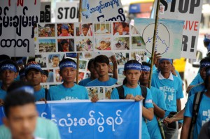 International Peace Day Protest in Rangoon © Steve Tickner/The Irrawaddy