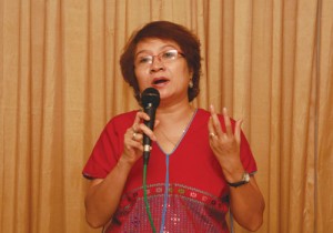 Susanna Hla Hla Soe at NAUWU Screening in Rangoon © Myanmar Times