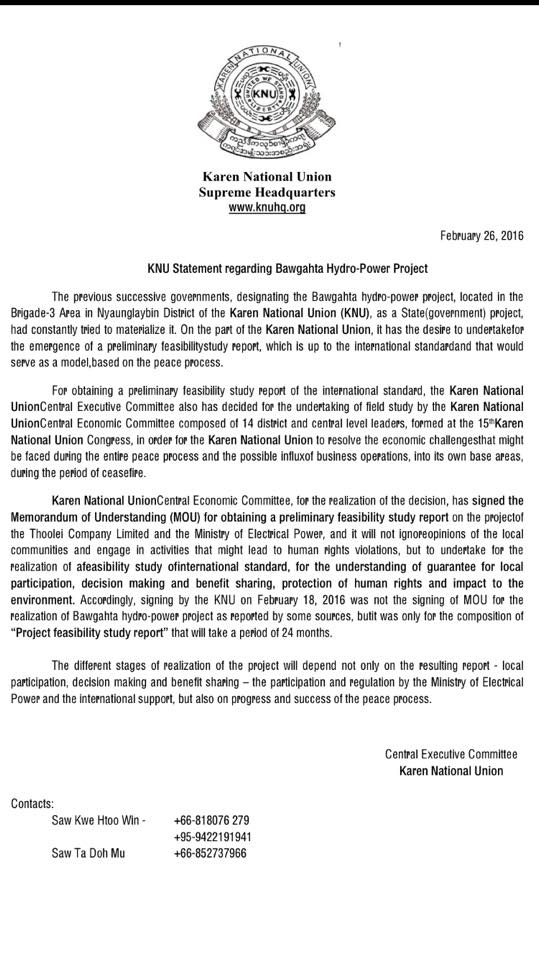 KNU Statement